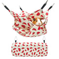 Small Animal Hammock and Tunnel Set, 3-Tier Hanging Hideout - color: Watermelon