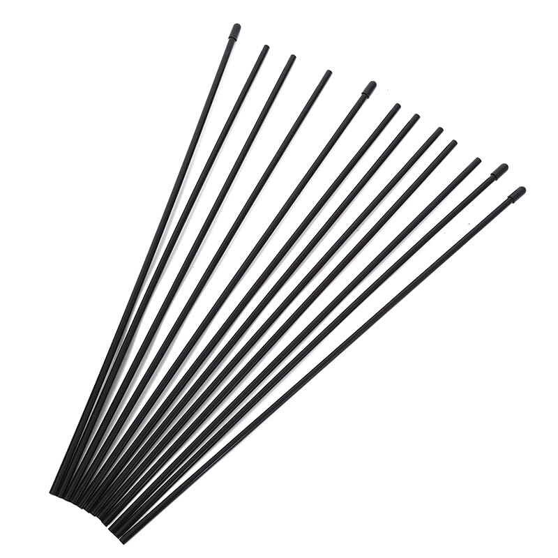 10 Pack Cat Interactive Toy Wand Replacement Rod 15'' DIY Kitten Teaser Plastic Tube Stick for Kitty Charmer Ribbon String Rainbow Strap Feather Plush Pet Cats Chaser Refills Bell