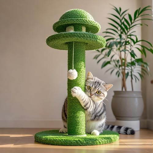 PowerKing Natural Sisal Replacement Scratching Post, 4 Pieces M8 Cat Scratch Post Refill Pole Parts for Refurbishment, White, Include Screws (Green-15.7''+15.7''+7.87''+7.87'') - color: Green, size: 15.7''+15.7''+7.87''+7.87'' (2.67''Thick)