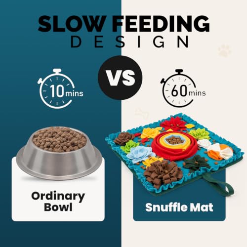 PET ARENA Dog Snuffle Feeding Mat, Adjustable Nose Work Activity Toy - color: Large Colorful - Flower Design