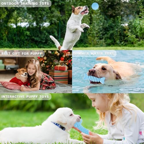 MRSOHRET Puppy Toys, 8 Pack Puppy Chew Toys for Teething, Cute Blue Small Dog Toys Set, Teething Toys for Puppies, Soft Durable Interactive Chew Toy for Small Dogs - color: Blue