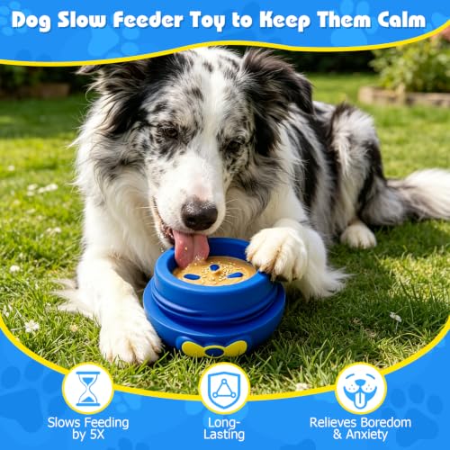 Yipetor Interactive Dog Chew Toy, Large Enrichment Frozen Treat Lick Ball - color: wobbly blue, size: Medium