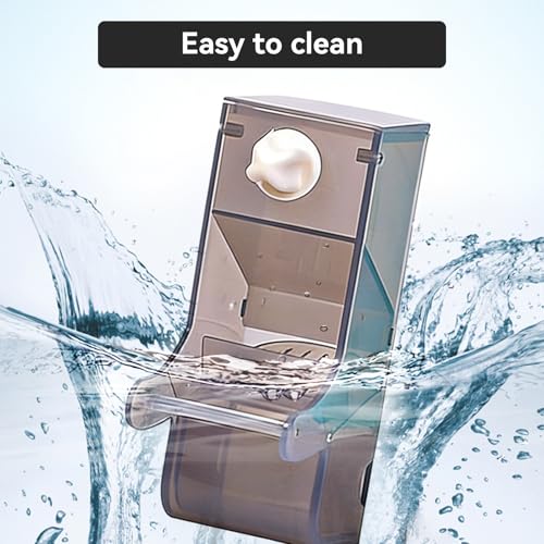 AOTU Automatic No Mess Bird Feeder for Cage - Crack-Resistant Plastic Bird Cage Seed Catcher Clear Bird Cage Feeder for Small Medium Birds Parrots Cockatiels Parakeets Conures Canaries (Light Gray) - color: Light Gray