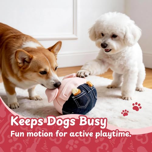 Interactive Dog Toy, Treat-Hiding Pockets Bouncing Ball for Dogs, Plush Pig - style: Pig