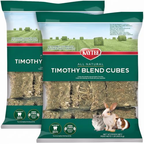 Kaytee Timothy Hay Blend Cubes for Pet Rabbits, Guinea Pigs, Chinchillas, and Other Small Animals, 1 Pound, (Pack of 2) - size: 16 Ounce (Pack of 2)