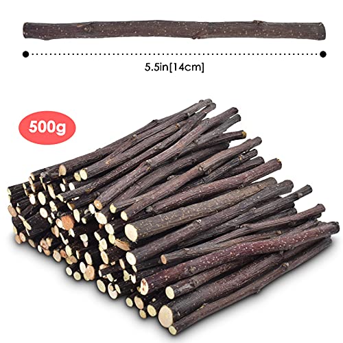ERKOON Natural Apple Sticks 500g (1.1lb) Small Animals Molar Chew Toys Apple Branch Chew Treats for Hamster Rabbit Chinchilla Bunny Guinea Pig Squirrel (Pack of 2) - size: 1.1 Pound (Pack of 2)