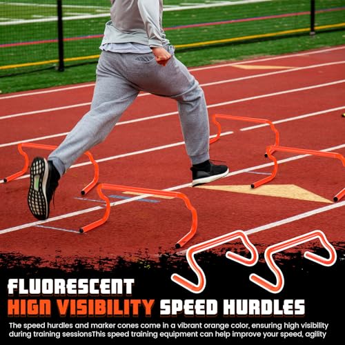 Gemscream 5 Pcs Speed Agility Training Hurdles Detachable Durable Equipment Plyometric and All Purpose Speed Training Hurdle Equipment for Athletes Soccer Basketball