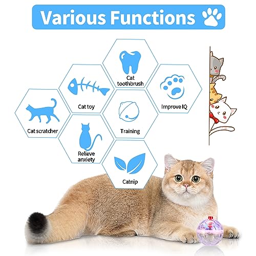 24 Piece Light Up Cat Balls Ghost Hunting Equipment, Indoor Motion-Activated Magic Cat Ball, Plastic Glowing Pet Toys