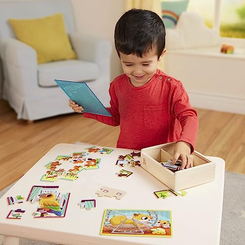 B. toys Wooden Puzzles Pack o' Puzzles Pets & Dinos 2-Pack Set, 2 Pack - style: 2 Pack