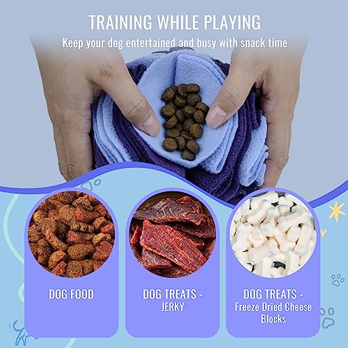 Pet Snuffle Ball, Puzzle Sniffing Interactive Dog Ball for Blind Dogs Training Stress Relief Dog Enrichment Toys Treat Machine Washable (15cm, Gradient Purple) - color: Gradient purple, size: 15cm