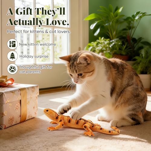 CiyvoLyeen Plush Lizard Catnip Toys for Indoor Cats 4 Pack - style: 4 Lizards