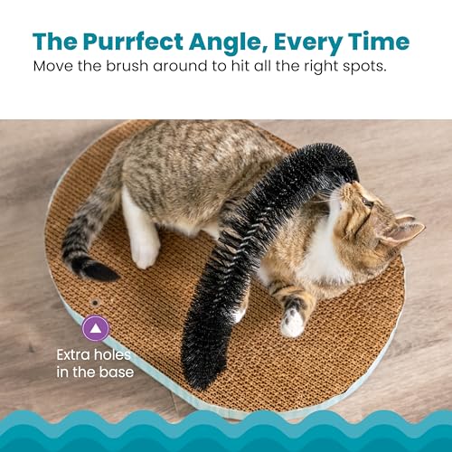 Catstages Scratch & Groom 3-in-1 Cat Scratcher, Brush, and Lounger, 18"