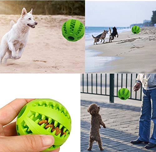 Sunglow 2 Pack Dog Toy Ball - Nontoxic Bite Resistant Teething Toys for Small/Medium/Large Dog and Puppy Cat, Dog Pet Food Treat Feeder Chew Tooth Cleaning Exercise Game IQ Training - color: Blue/Green, size: 2.36 in