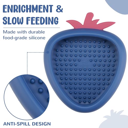 Freeze Dog Lick Bowl, Animire Non-Slip Slow Feeder Lick Mat for Dogs, Silicone Dog Enrichment Bowl for Distraction Anxiety Relief Boredom, BPA Free, Dishwasher Safe(Dark Blue,S) - color: B- Dark blue, size: S