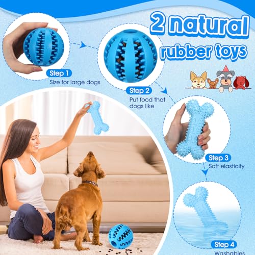 Vinsot 12 Pack Large Dog Chew Toys for Aggressive Chewers, Blue - color: Blue White