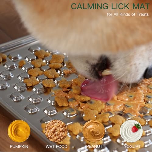 Lick Mat for Dogs & Cats, Double-Wall Stainless Steel, Large-2Pack - color: Large-2Pack