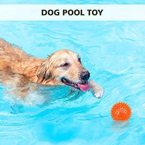petizer Dog Toy Balls, 3-Pack Squeaky, Floating, Spiky, Interactive Fetch, Chew for Small Medium and Large Dogs, Waterproof, 2.5/3.5in - color: Pink+Red+Yellow, size: 2.5" (Small Dog)
