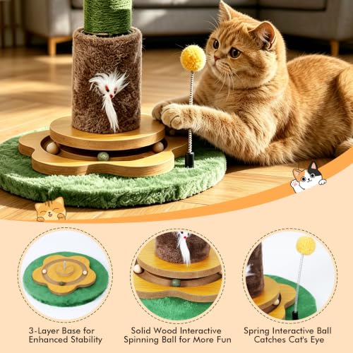 47'' Extra Tall Cat Scratching Post, Cute Cat Scratching Post for Indoor