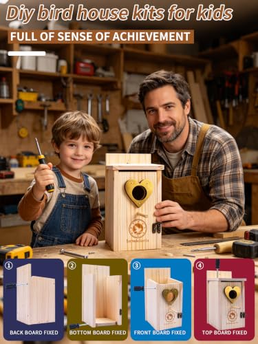 2PC Cedar Bluebird Houses for Outside with Nesting Material