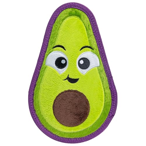 Outward Hound Tough Skinz Durable Chew Plush Squeaky Dog Toy, Avocado, 9" - color: Avocado, size: Medium