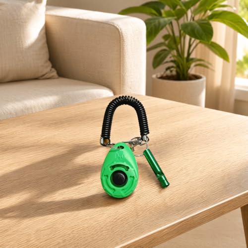Dog Training Clicker, Dog Training & Behavior aids, Dog Training kit (Green) - color: Green