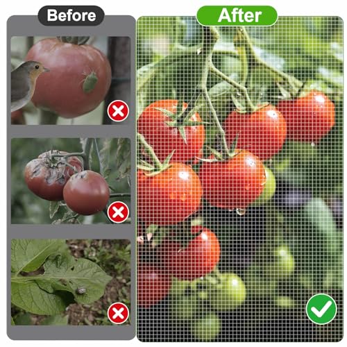 6 Pcs 57"X17.7"X17.7" Square Tomato Netting with Zipper, Insect Cover - size: Square-6PCS