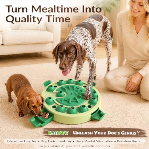 KADTC Large 3-Level Dog Puzzle Toy, Mental Stimulation Games for Smart Dogs - color: Green