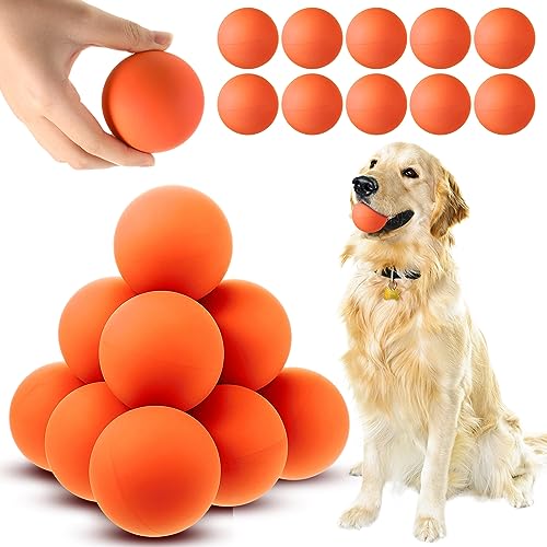 Hiboom 15 Pack Natural Rubber Dog Tennis Balls for Fetch, Orange - color: Orange