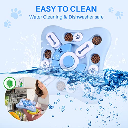 Interactive Dog Puzzle Toys for Large Medium Small Smart Dogs, Squeaky Dog Enrichment Toys Mentally Stimulation Toys for Training, Dog Treat Chew Toy Gifts for Puppy&Cats - style: Level 2-Blue