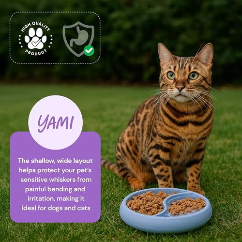 YAMI Dog Lick Bowl, Lick Mat for Dogs, Wet Food Cat Slow Feeder, Freeze Bowl, Enrichment & Puzzle Toy for Anxiety Relief, Food-Grade Silicone, Suction Cups, Dishwasher Fit, for All Breed (Light Blue) - color: Light Blue