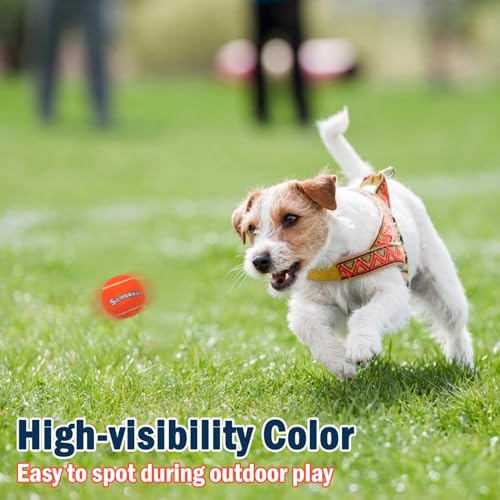 Tennis Balls for Dogs - Squeaky Bouncy Ball Toys 2.5 inches 12 Pack for Indoor Playing and Outdoor Interactive Fetch Training