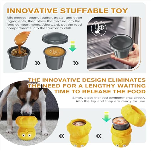Wortade 3-in-1 Treat-Dispensing Dog Puzzle Toy and Slow Feeder, Yellow