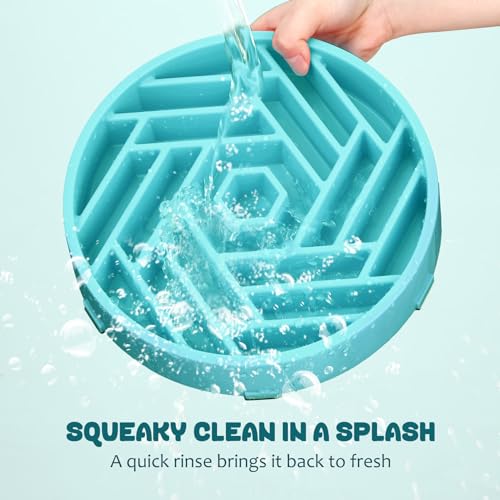 WHIPPY Slow Feeder Dog Bowl, Puzzle Maze Design to Slow Down Eating, 3-Cup Capacity, Anti-Gulping Food Bowl for Medium & Large Dogs,Sky Blue - color: sky blue