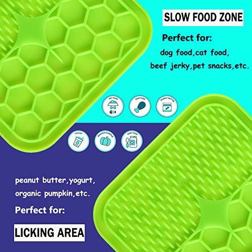Lick Mat for Dogs, Dog Lick Mat with Suction Cups for Anxiety, Peanut Butter Dog Licking Mat Slow Feeder Dispensing Treater Lick Pad for Dogs Cats Grooming Bathing and Training (Small Green) - color: Small Green