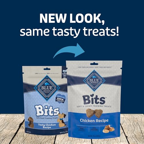 Blue Buffalo Bits Soft Dog Treats for Training, Made with Natural Ingredients & Enhanced with DHA, Chicken Recipe, 19-oz Bag (Pack of 4) - size: 19 Ounce (Pack of 4)