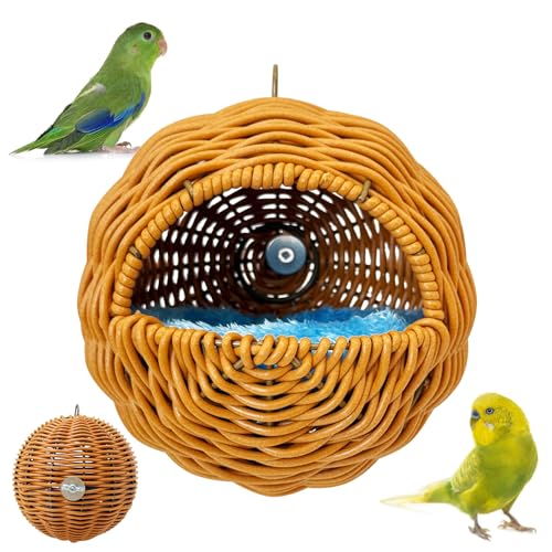 BNOSDM Bird Nest with Soft Pad Breathable Small Parrot Bed Set Brown - color: Brown Screw Fixation - G-Type