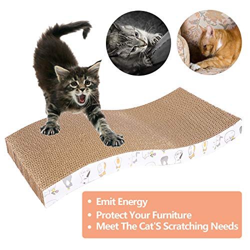 PatiencET 3 Pack Cat Scratcher Pad Recycle Corrugated Cat Scratching Pad - size: Waved - 3 Pack