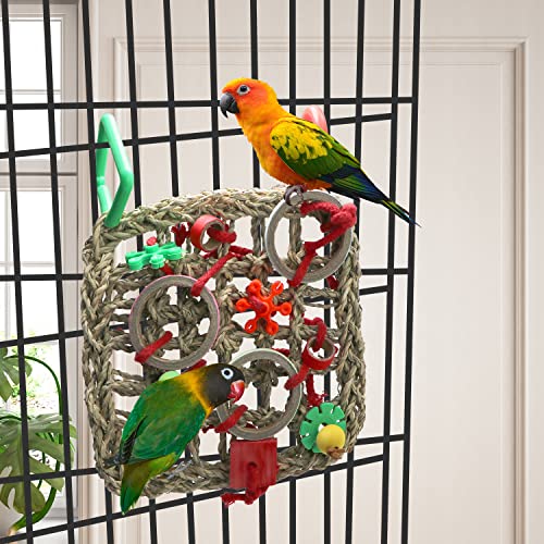 Litewoo Parakeet Toys Bird Climbing Rope Net Hammock for Parrot Cage - size: 7.07 x 9.43inch/18 x 24cm