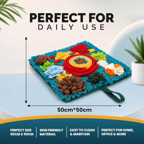 PET ARENA Dog Snuffle Feeding Mat, Adjustable Nose Work Activity Toy - color: Large Colorful - Flower Design