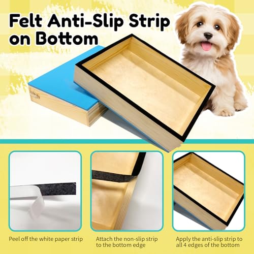 2 PCS Connectable Wooden Dog Training Platform Non-Skid Dog Place Boards with Foaming Surface Puppy Agility Training Equipment for Small and Medium Dogs