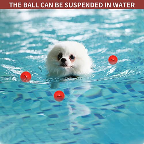 Dog Balls Indestructible,Solid Rubber Bouncy for Dogs Aggressive Chewers Small Breed,Non-Toxic&Floating&High Elasticity,Durable Fetch Ball Small to Chew,Play and Training - color: Red, size: 2 In(5cm)
