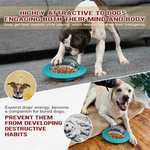UFO Robot Planet Interactive Dog Toy, Treat Dispensing Puzzle for Large & Small Dogs, Enrichment Brain Stimulation & Slow Feeder to Keep Them Busy(Roly-Poly Toy Yellow) - color: Roly-poly Yellow