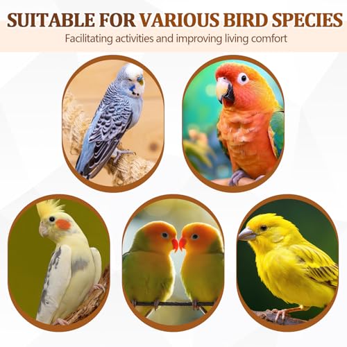 Sintuff Bird Perches Natural Wood Double Slots, 21 Inches, 8 Pcs - size: 21 Inches