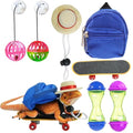 7 pcs Breaded Dragon Toys Set, Lizard Feed Balls Enrichment Toy Skateboard
