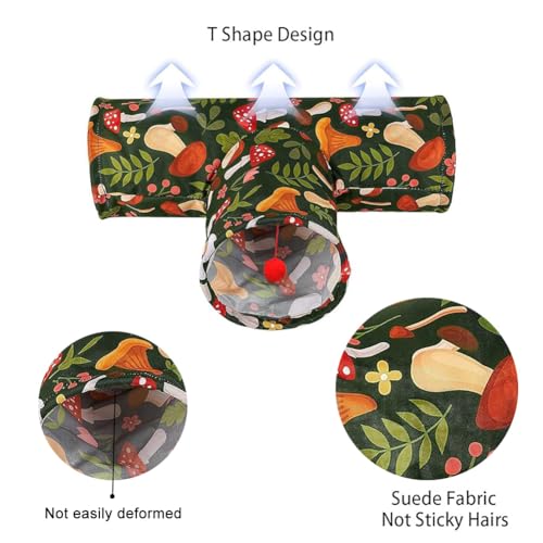 3 Way Washable Rabbit Hideout Toys, Guinea Pig Tunnels & Tubes - color: Mushroom