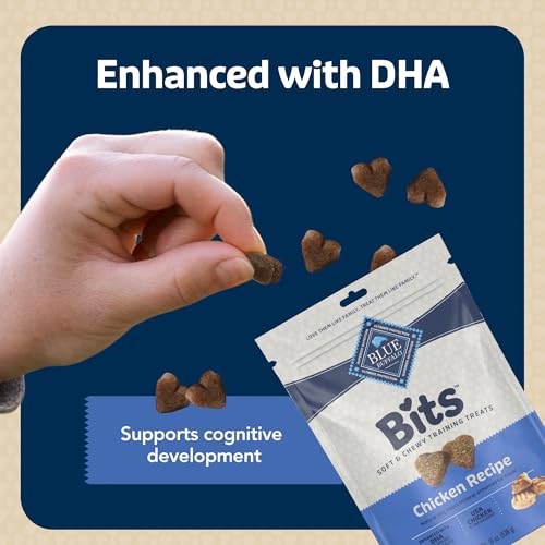 Blue Buffalo Bits Soft Dog Treats for Training, Made with Natural Ingredients & Enhanced with DHA, Chicken Recipe, 19-oz Bag (Pack of 4) - size: 19 Ounce (Pack of 4)