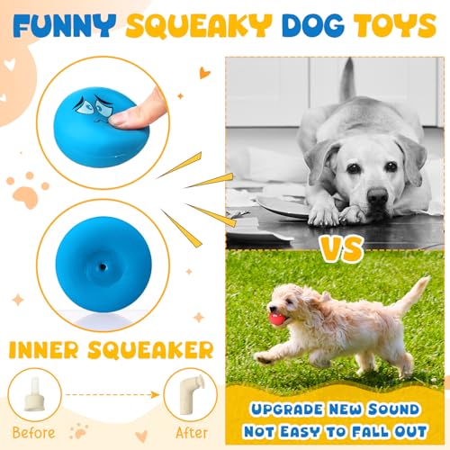 Hungdao 10 Pcs Soft Latex Squeaky Balls for Small Dogs, Dog