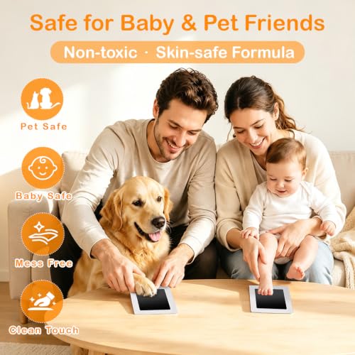 Nabance Paw Print Kit for Dogs & Cats, Inkless Pet Paw & Nose Print, 2 Pack - size: Medium(2 Pack)