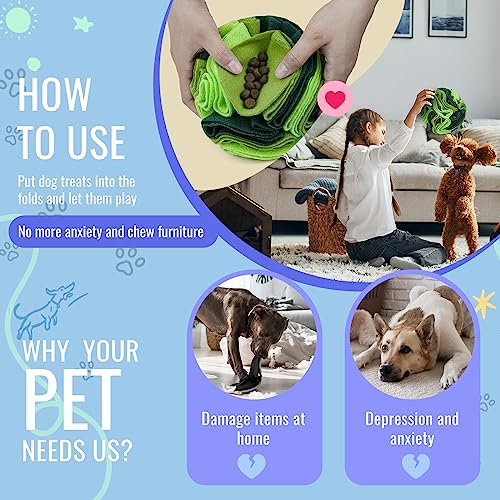 Pet Snuffle Ball, Puzzle Sniffing Interactive Dog Ball for Blind Dogs Training Stress Relief Dog Enrichment Toys Treat Machine Washable (15cm, Gradient Green) - color: Gradient green, size: 15cm