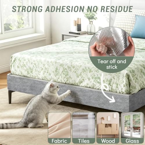SEPAZON Cat Scratch Couch Furniture Protector, 39.3x15.8In - color: LightGrey, size: 39.3x15.8Inch